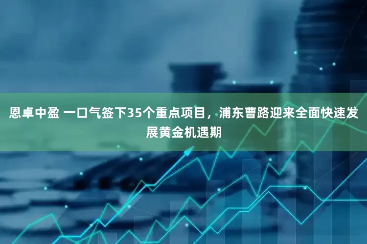 恩卓中盈 一口气签下35个重点项目，浦东曹路迎来全面快速发展黄金机遇期